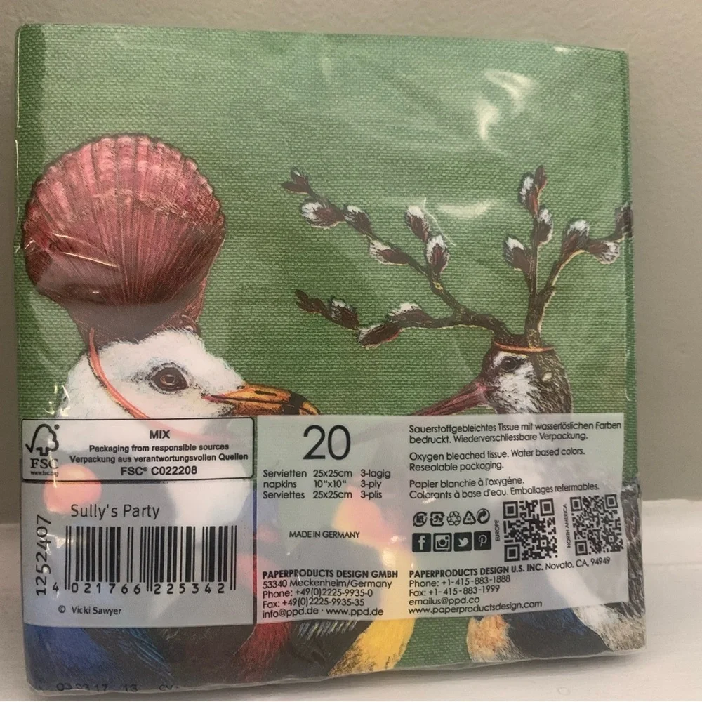 NWOT PPD “Sully’s Party” Bird-Themed Paper Coasters and Cocktail Napkins Set